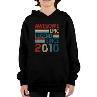 12Th Years Old Birthday Gifts Awesome Epic Legend Since 2010 Ver2 Youth Hoodie | Mazezy