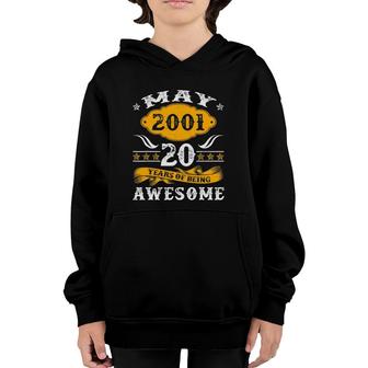 20Th Birthday Decorations May 2001 Men Women 20 Years Old Youth Hoodie - Seseable
