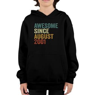21 Years Old Birthday Decorations Awesome Since August 2001 Ver2 Youth Hoodie - Seseable