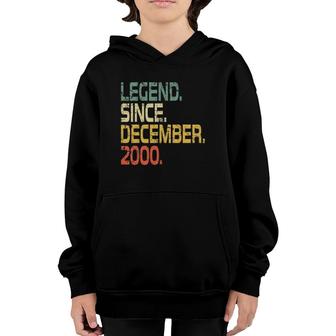 21 Years Old Gift- Legend Since December 2000 Ver2 Youth Hoodie - Seseable