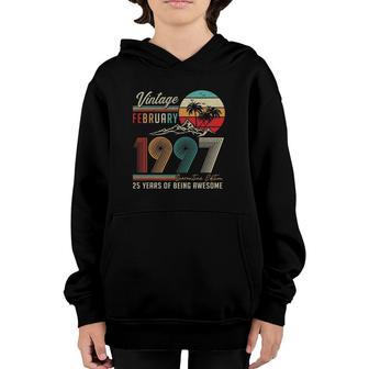 25 Years Old 25Th Birthday Decoration Vintage February 1997 Ver2 Youth Hoodie - Seseable