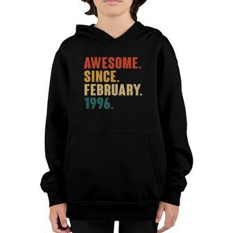 26 Years Old Awesome Since February 1996 26Th Birthday Gift Youth Hoodie - Seseable