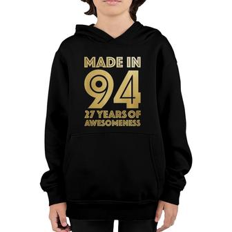 27Th Birthday Gifts Men Women 27 Years Old Daughter Son 1994 Youth Hoodie - Seseable