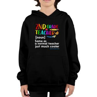 2Nd Grade Teacher Noun Definition Back To School Youth Hoodie - Seseable