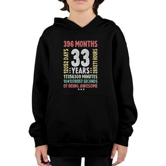 33Rd Birthday 33 Years Old Vintage Retro - 33 Yrs Old Youth Hoodie - Seseable