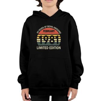 40 Years Of Being Awesome February 1981 Limited Edition Vintage Retro Youth Hoodie - Seseable