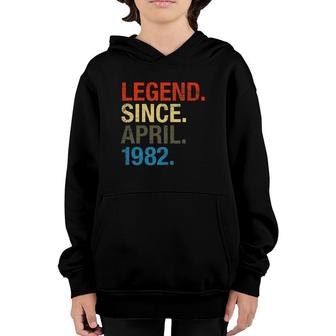 40Th Birthday Gifts Legend Since April 1982 Ver2 Youth Hoodie | Mazezy
