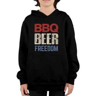 4Th Of July Patriotic Usa American Flag Bbq Beer Freedom Youth Hoodie - Seseable