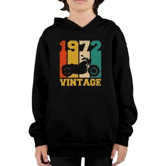 50 Years Old Gifts Vintage 1972 Motorcycle 50Th Birthday Youth Hoodie - Seseable