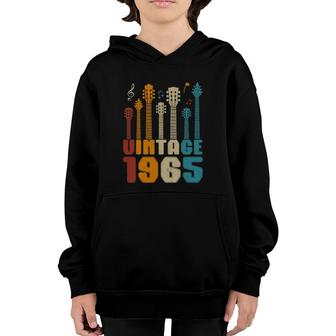 57Th Birthday Gifts Vintage 1965 Tee Guitarist Guitar Lovers Youth Hoodie | Mazezy