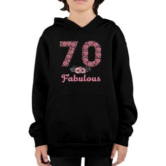 70 & Fabulous 70 Years Old 70Th Birthday Gentle Style Youth Hoodie | Mazezy
