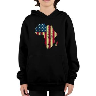 African American Usa Flag Patriotic 4Th Of July Juneteenth Youth Hoodie - Seseable