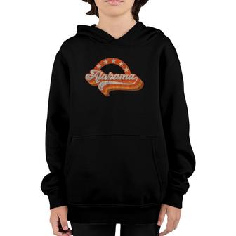 Alabama Home State Stars Retro Vintage Distressed 70S Style Youth Hoodie - Seseable