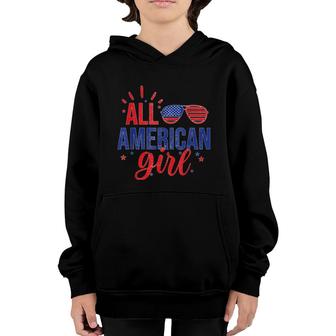 All American Girl 4Th Of July Girls Kids Sunglasses Family Youth Hoodie - Seseable