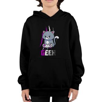 Asexual Geek Nerd Pride Lgbt Video Game Lovers Gift Cat Youth Hoodie - Seseable
