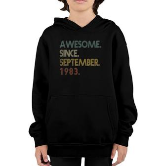 Awesome Since September 1983 39Th Birthday 39 Years Old Retro Youth Hoodie | Mazezy