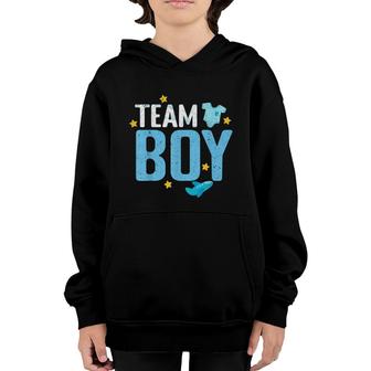 Baby Announcement Team Boy Future Mom Dad Gender Reveal Youth Hoodie - Seseable