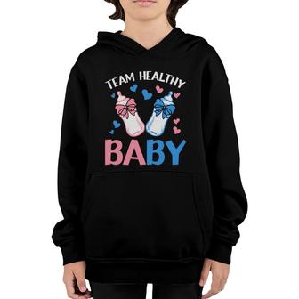 Baby Gender Reveal Party Gender Reveal Party Team Healthy Baby Youth Hoodie - Seseable