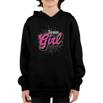 Baby Party Baby Announcement Team Girl Gender Reveal Youth Hoodie - Seseable