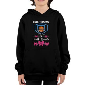 Basketball Gender Reveal Party Free Throws Or Pink Bows Youth Hoodie - Seseable