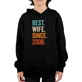 Best Wife Since 2008 14Th Wedding Anniversary 14 Years Youth Hoodie | Mazezy