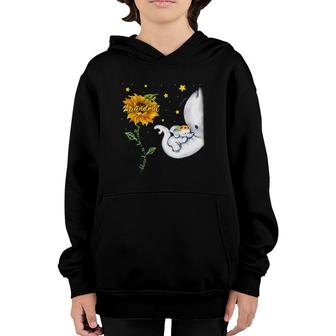 Blessed To Be Called Grandma Sunflower Elephant Mommy Youth Hoodie - Seseable
