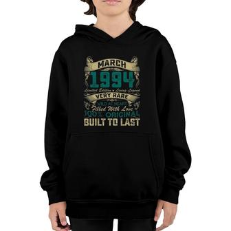 Born In March 1994 Vintage 27Th Birthday Gifts 27 Years Old Youth Hoodie - Seseable