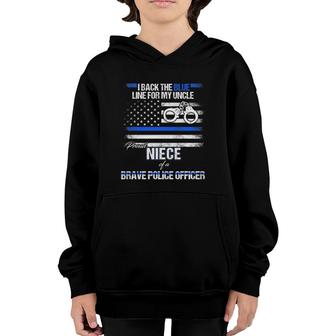 Brave Police Officer Proud Niece Thin Blue Line Tee Youth Hoodie - Seseable