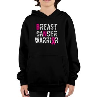 Breast Cancer Warrior Awareness Pink Ribbon Youth Hoodie | Mazezy