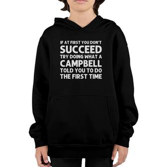 Campbell Funny Surname Family Tree Birthday Reunion Idea Youth Hoodie - Seseable