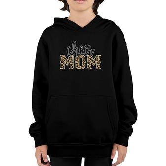 Cheer Mom Leopard Print Womens Proud Cheerleader Mother Youth Hoodie - Seseable