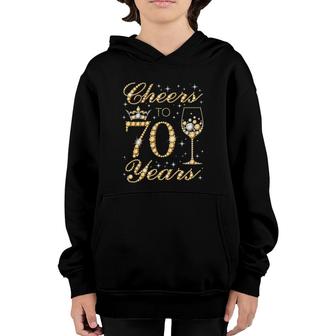 Cheers To 70 Years 70Th Queens Birthday 70 Years Old Youth Hoodie - Seseable