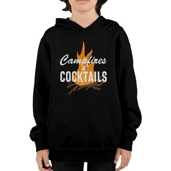 Chill Campfires And Cockails Relax Camping Life New Youth Hoodie - Seseable