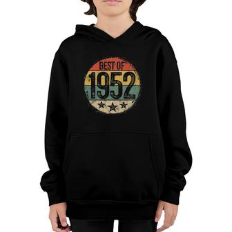 Circular Vintage Best Of 1952 70 Years Old Gift 70Th Birthday Youth Hoodie - Seseable