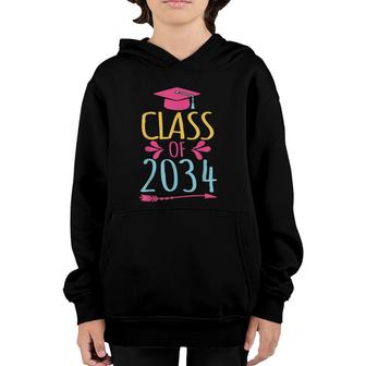 Class Of 2034 For Girls Grow With Me Graduation 2034 Youth Hoodie - Seseable