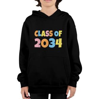 Class Of 2034 Grow With Me Colorful Kindergarten Graduation Youth Hoodie - Seseable