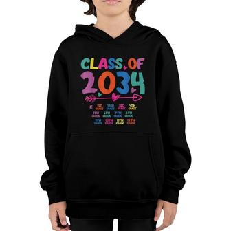 Class Of 2034 Grow With Me Graduation First Day Of School Youth Hoodie - Seseable