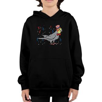 Cockatiel Bird American Flag Usa 4Th Of July Fourth Animal Youth Hoodie - Seseable