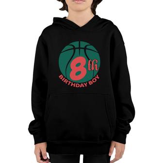 Congratuations 8Th Birthday Handsome Basketball Boy Youth Hoodie | Seseable UK