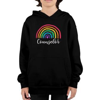 Cute Rainbow Counselor Back To School Teacher Student Gift Youth Hoodie - Seseable