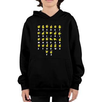 Deafness Deaf Hearing Sign Language Alphabet Gift Youth Hoodie | Mazezy