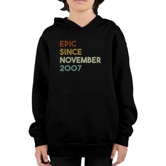 Epic Since November 2007 15Th Birthday Gift 15 Years Old Youth Hoodie - Seseable