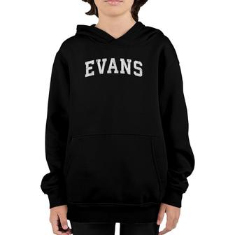 Evans Colorado Vintage Athletic Sports B&W Print Youth Hoodie | Mazezy