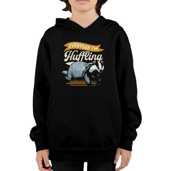 Everyday Im Huffling Huffle Badger Youth Hoodie | Mazezy