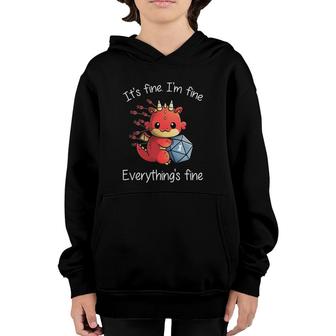 Everythings Fine - Rpg Funny Dragon Youth Hoodie | Mazezy