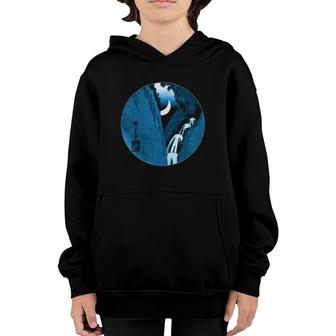 Famous Vintage Japanese Woodblock Art Bow Moon Hiroshige Youth Hoodie - Seseable