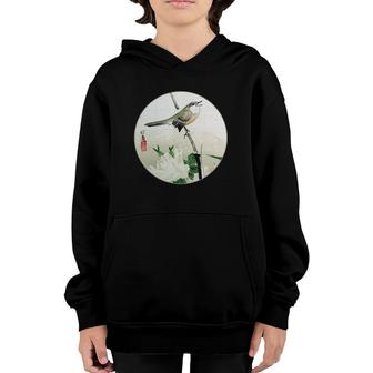 Famous Vintage Japanese Woodblock Art Roses And Nightingale Youth Hoodie - Seseable