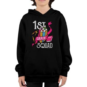 First Grade Teacher Back To School 1St Grade Squad Youth Hoodie - Seseable