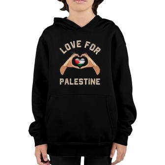 Free Palestine Gaza Flag Arabic Freedom Distressed Love Youth Hoodie - Seseable