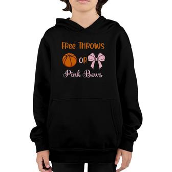 Free Throws Or Pink Bows Gender Reveal Design For Men Youth Hoodie | Mazezy